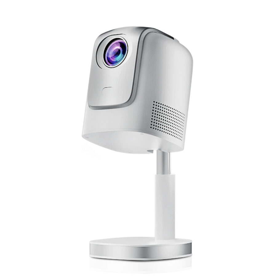 TS8 Mini Portable Projector, Smart Projector with WIFI and Bluetooth 5.3, 1080P Movie Projector for Home Bedroom, 300 ANSI Lumen Electric Focus Built-in Apps, Small Projector for Phone/PC/HDMI/USB/Laptop